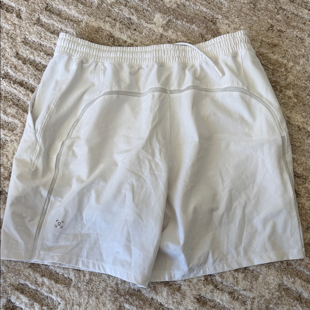 Men’s Lulu White Athletic Shorts - Lightweight Comfort